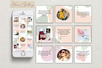 design your stylish instagram puzzle feed, grid, post