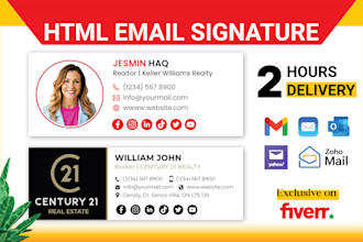 do clickable HTML email signature for gmail, outlook, iphone mail
