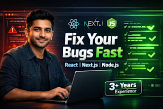 fix bugs in your react, nextjs or nodejs application