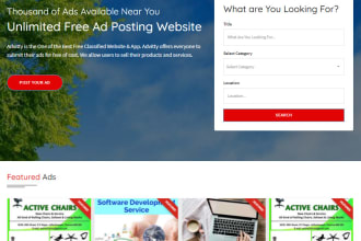 create classified website and native app with all functionality