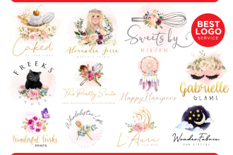 do feminine, watercolor, floral and hand drawn logo