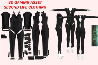make 3d clothing, shoes and accessories for second life game