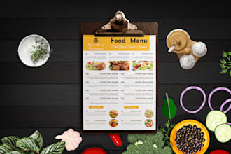professional restaurant menu, food menu, food flyer design