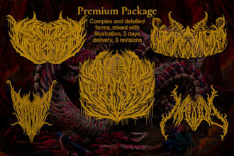 create brutal, death, slamming, black metal logo for your band