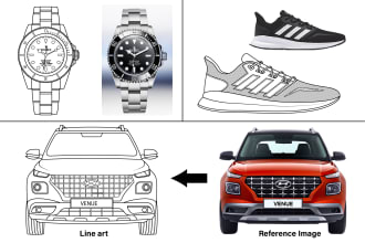 redraw vector line art illustration laser cutting cnc of image sketch diagram