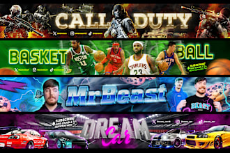 design an eye catching banner for youtube, twitch etc