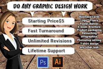 create professional graphic designs in photoshop and illustrator in 24 hours