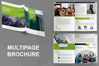 create modern bifold or trifold brochure and food menu