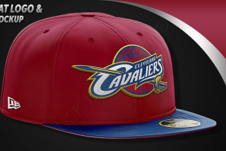 do creative cap logo, cap mockups, and embroidery digitizing