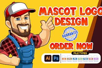 create a business logo with a cartoon mascot