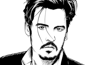 draw black and white vector art from photo
