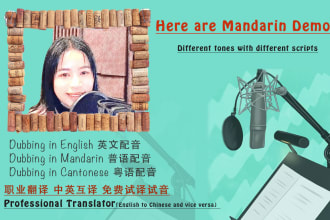 provide female chinese mandarin voiceover and translation