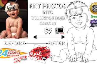 convert any photos kids story book pages ai images into coloring book pages