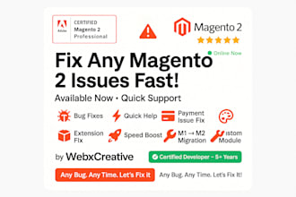 fix any magento 2 issues available now for quick bug fixing