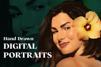 create realistic digital portrait and line art