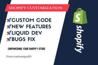 do shopify custom coding and bug fix