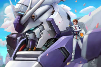 do mecha robot gundam illustrations