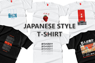 create unique streetwear tshirt design japan style