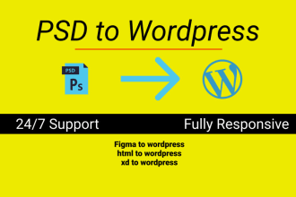 convert your figma, xd or PSD to wordpress