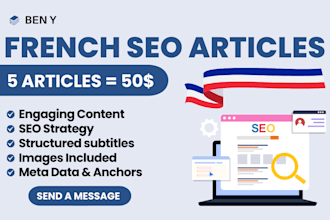 write french articles with seo, monthly blog posts