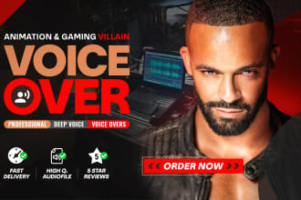 record a character voice over for animation, video games and gamers