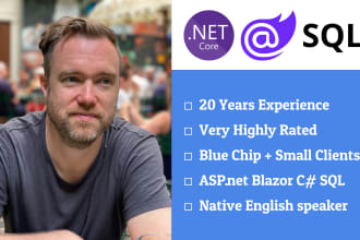 develop an asp net mvc, dot net core or blazor webapp