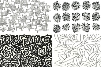 hand draw a repeating line art pattern