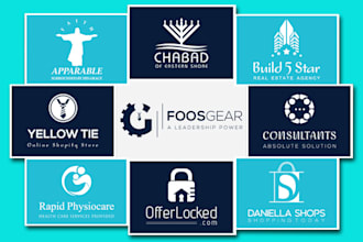 do creative modern flat minimalist business logo design 24h