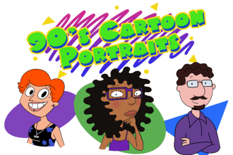 draw your portrait in 90s cartoon styles no ai