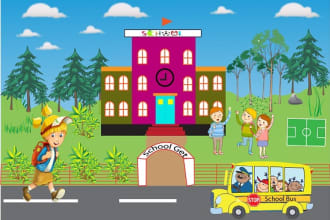 do children color book and cover page illustration
