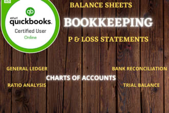 do bookkeeping, profit and loss, balance sheet in quickbooks online