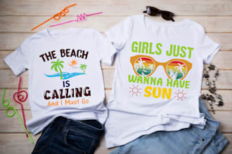 create custom beach t shirt design and summer t shirt design