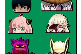 design  anime stickers  for you webstore and marketplace