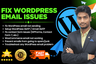 wordpress email issue, set up SMTP, contact form, spam email