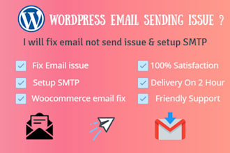 fix the wordpress email issue or setup the SMTP server