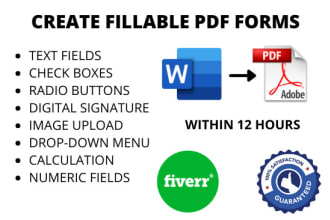 create fillable pdf form or convert to fillable pdf form