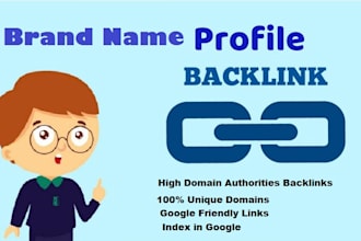 create 50 brand name profile backlinks for website ranking