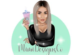 design beauty character logo business cartoon portrait