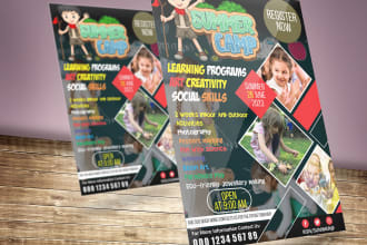 design summer camp adventure and tuition flyer