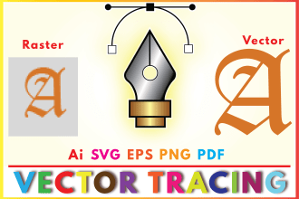 vector tracing, redraw, trace, your logo, image and sketch convert into vector