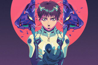 design retro 90s anime cel shaded illustrations for you