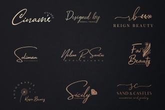 design handwritten, signature, or photography watermark logo