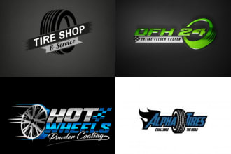 do a modern wheel, tire, and automobile modification logo
