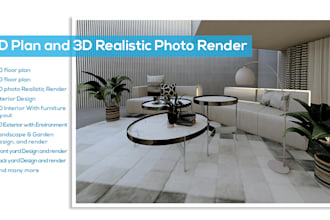 3d floor plan and 3d render of your building or office