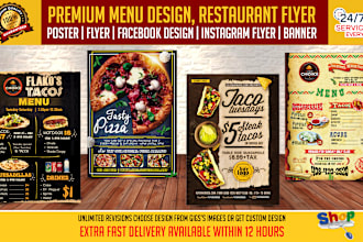 design modern food flyer, restaurant menu, digital poster, food menu