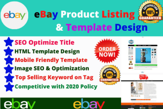 do ebay SEO product listing with HTML template nice design