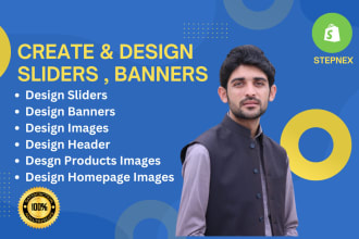 design shopify store banner, header and slider image design