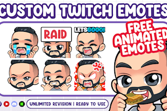 create custom cute emotes for twitch discord vtuber kick