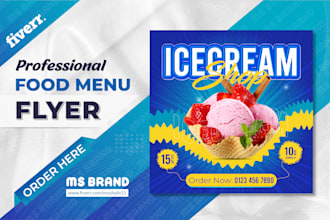 design food menu, restaurant menu, flyer or brochure