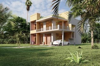 do revit architecture visualization for 3d model house